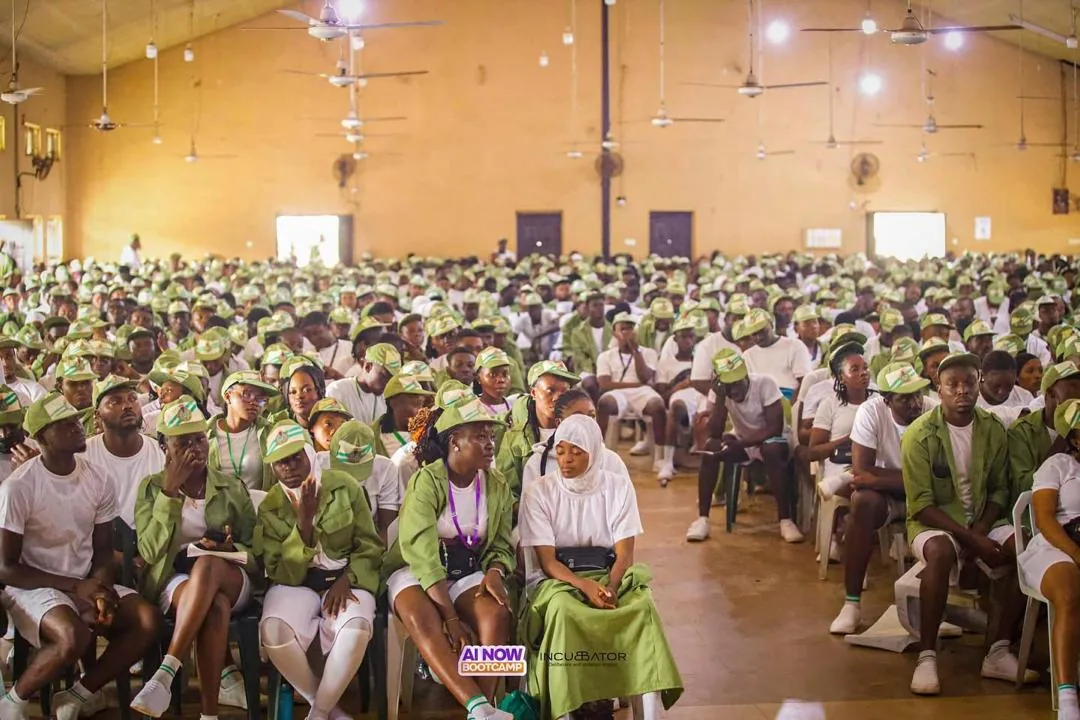 Young people gathered for a large technology learning event