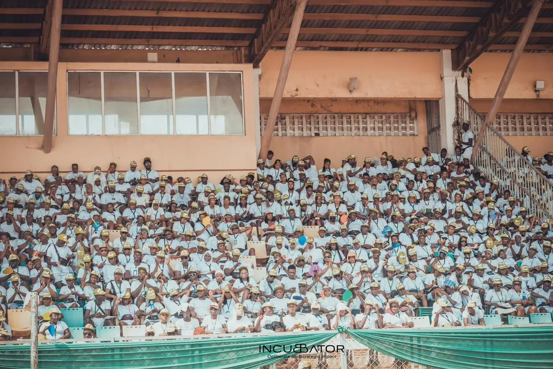 NYSC corps members gathered for a SAED training outreach