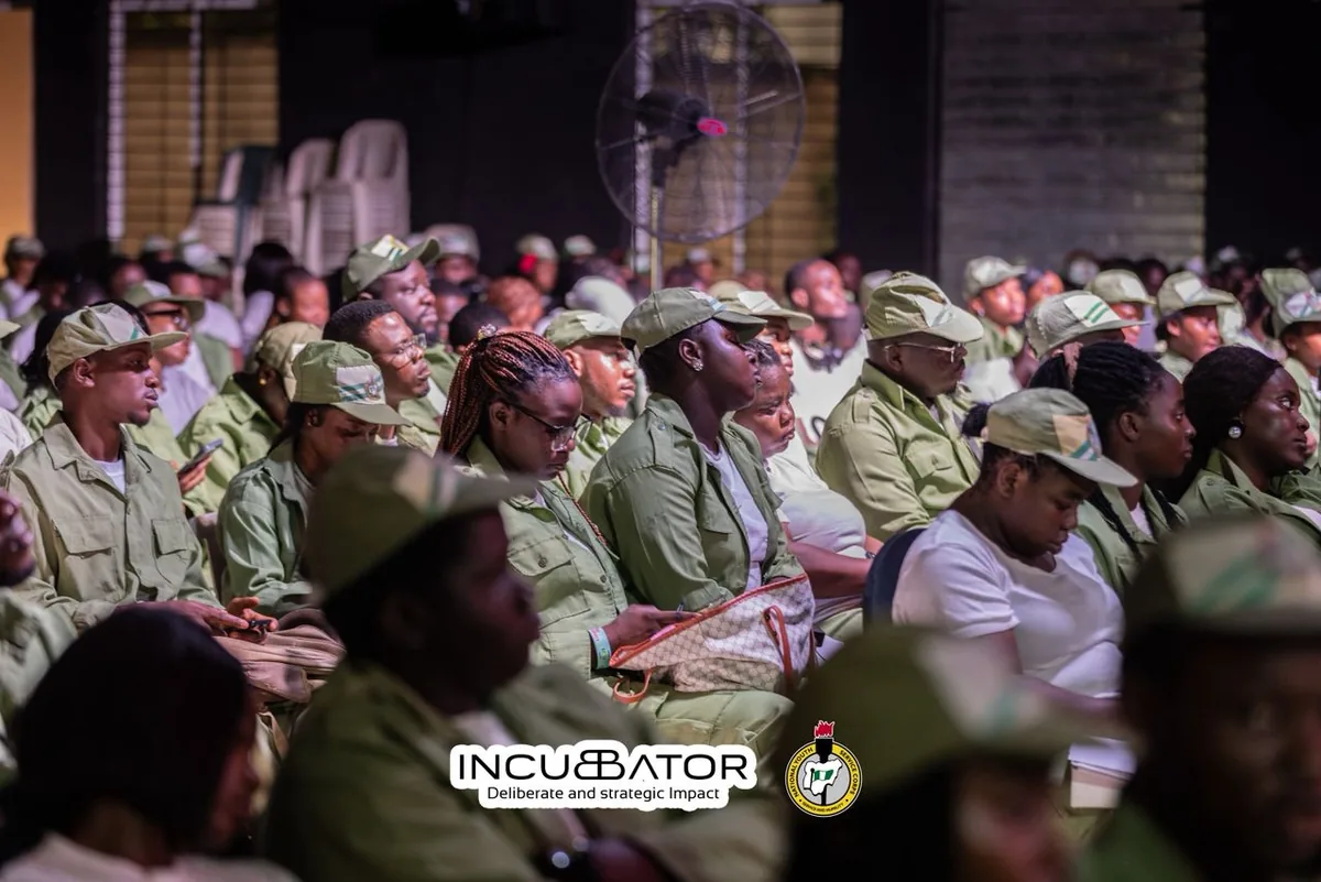 NYSC corps members listening during an outreach session
